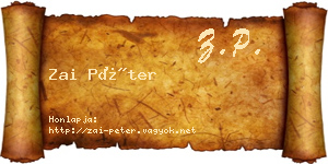 Zai Péter névjegykártya
