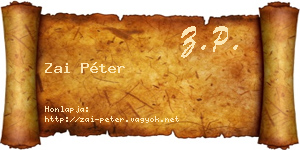 Zai Péter névjegykártya